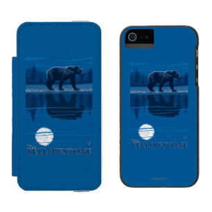 Capa Carteira Incipio Watson™ Para iPhone 5 Urso no luar - Yellowstone ocidental, Montana