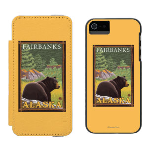 Capa Carteira Incipio Watson™ Para iPhone 5 Urso preto na floresta - Fairbanks, Alaska