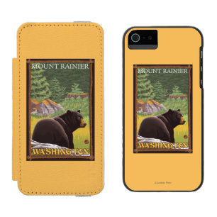 Capa Carteira Incipio Watson™ Para iPhone 5 Urso preto na floresta - o Monte Rainier,