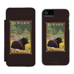 Capa Carteira Incipio Watson™ Para iPhone 5 Urso preto na floresta - Seward, Alaska