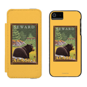 Capa Carteira Incipio Watson™ Para iPhone 5 Urso preto na floresta - Seward, Alaska