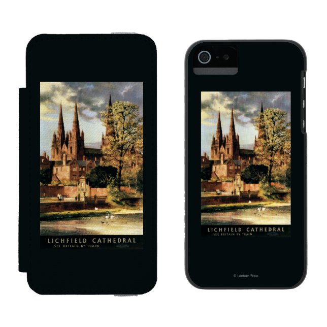 Capa Carteira Para iPhone, Incipio Vista da catedral de Lichfield (Lado a lado)
