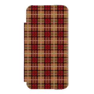 Capa Carteira Incipio Watson™ Para iPhone 5 Xadrez do pixel no vermelho e no ouro