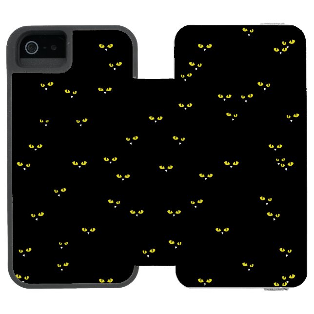 Capa Carteira Para iPhone, Incipio Yellow Cat Eyes in the Dark (Fólio aberto)