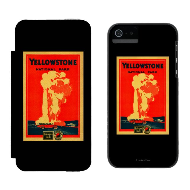 Capa Carteira Para iPhone, Incipio Yellowstone, poster fiel velho da propaganda (Lado a lado)
