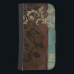 Capa Carteira Para Samsung Galaxy S4 Abstrato Damask Tapeçaria por Jennifer Goldberger<br><div class="desc">Brown luta contra a turquesa nesta impressão de tapeçaria abstrato por Jennifer Goldberger. Os padrões sutis dão o movimento da peça.Confira!</div>
