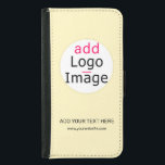Capa Carteira Para Samsung Galaxy S5 Adicione seu logotipo de empresa personalizado lev<br><div class="desc">Design moderno profissional moderno de tendências personalizável para melhorar a percepção da marca,  construir uma marca reconhecível e criar algo único. Design comercial personalizável sobre fundo colorido leve Vanilla Amarelo. Você pode desenvolver seu próprio design e adicionar seu texto (pessoal ou comercial),  logotipo,  imagem,  cores ...  Presente de promocional.</div>