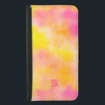 Capa Carteira Para Samsung Galaxy S5 Alegria Luminosa com Gradiente de Cor abstrato Per<br><div class="desc">Um Design legal de Tinta de Aquarela alegre,  cor rosa,  amarelo e cor pastel laranja. Colorida,  Boêmia,  Gradiente,  Nublada. Uma tendência legal para o verão ou qualquer estação.</div>
