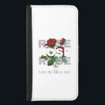 Capa Carteira Para Samsung Galaxy S5 Ame-me como um rosa<br><div class="desc">Uma design romântica,  porém ousada,  com rosas vermelhas profundas e a frase "Me ame como um rosa" - macia,  intensa e inesquecível. Perfeito para amantes de florais antigos,  vibes góticas e humor poético. Uma declaração para qualquer um que floresça com sentimento.</div>