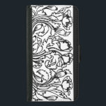 Capa Carteira Para Samsung Galaxy S5 Art nouveau papoila escura floral branca elegante<br><div class="desc">O padrão floral de papoila de Art nouveau com um olhar de mão encravada e o encantador fluxo orgânico art nouveau. Em preto e branco.</div>