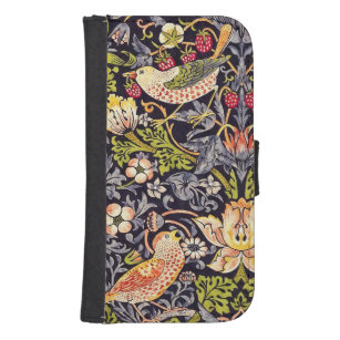 Capa Carteira Para Samsung Galaxy S4 Arte floral Nouveau do ladrão da morango de