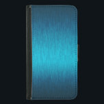 Capa Carteira Para Samsung Galaxy S5 Aspecto de alumínio com tinta azul metálico<br><div class="desc">Aspecto de alumínio azul-turquesa com metal escovado,  de alumínio. Legal design simples. Disponível em outros produtos. O aspecto metálico é uma ilusão digital e um acabamento metálico mais real.</div>