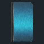 Capa Carteira Para Samsung Galaxy S5 Aspecto de alumínio com tinta azul metálico<br><div class="desc">Aspecto de alumínio azul-turquesa com metal escovado,  de alumínio. Legal design simples. Disponível em outros produtos. O aspecto metálico é uma ilusão digital e um acabamento metálico mais real.</div>