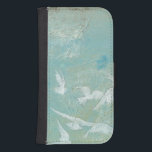 Capa Carteira Para Samsung Galaxy S4 Aves Brancas Voando Através Do Céu Azul<br><div class="desc">Megan Meagher criou esta impressão de pássaros brancos voando através de um céu azul. Um quadro pacífico,  o branco das aves e o azul do fundo se misturam muito bem. Peça o seu hoje!</div>