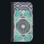 Capa Carteira Para Samsung Galaxy S4 Azulejo Batik Azul II<br><div class="desc">Floral</div>