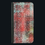 Capa Carteira Para Samsung Galaxy S5 Azulejo vermelho sujo, desbotado e manchado?<br><div class="desc">Imagem de pequenos quadrados,  com efeitos diferentes que acabam parecendo algo como azulejos manchados com tinta spray.</div>