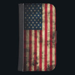 Capa Carteira Para Samsung Galaxy S4 Bandeira Americana<br><div class="desc">Fator de forma de sinalizador americano Grunge: Caixa de Wallet da Samsung Galaxy S4</div>