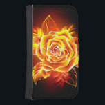 Capa Carteira Para Samsung Galaxy S4 Blooming Fire Rosa<br><div class="desc">Rosa a sangrar do fogo e chama em fundo preto.</div>