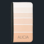 Capa Carteira Para Samsung Galaxy S5 Bloqueio de cores Peach Fuzz | Nome Elegante<br><div class="desc">Bloqueio de cores Peach Fuzz | Nome Personalizado Elegante | Clássico | Elegante | Evolução | NA MODA | Presente</div>