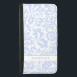 Capa Carteira Para Samsung Galaxy S5 Botânica Floral Azul Elegante<br><div class="desc">Maleta de Wallet S5 Azul Floral Botânica Elegante Samsung Galaxy S5.</div>