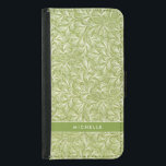 Capa Carteira Para Samsung Galaxy S5 Botânica Verde do Nome Personalizado Elegante<br><div class="desc">Nome Personalizado Elegante Mala de Carteira Botânica Verde da Samsung Galaxy S5.</div>
