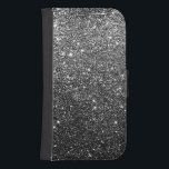 Capa Carteira Para Samsung Galaxy S4 Brilho elegante do preto do falso<br><div class="desc">Brilho elegante do preto do falso</div>