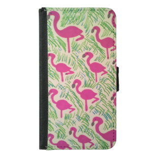 Capa Carteira Para Samsung Galaxy S5 Caixa tropical da carteira do flamingo para o