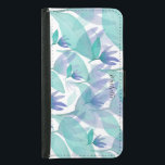 Capa Carteira Para Samsung Galaxy S5 Caribe Cor Azul Verde Molhada Monograma<br><div class="desc">Molhado de Hamd com Aquarela</div>