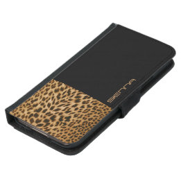 Capa Carteira Para Samsung Galaxy S5 Carteira Leopard Look