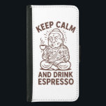 Capa Carteira Para Samsung Galaxy S5 Caso de Chamada Caffeinada<br><div class="desc">Preciso fazer uma chamada. Tenha um expresso para se certificar de que vai passar por isso. Mas fique calmo!</div>