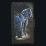 Capa Carteira Para Samsung Galaxy S5 Cavalo de garanhão frívio em holofote, pintura<br><div class="desc">Da minha pintura de um garanhão frívio chamado "Valor em Destaque". Um garanhão chamado Valor LRF propriedade de Staci Griffin,  oferecendo serviços de reprodução. Original era óleo na canvas (12 x 24")</div>