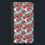 Capa Carteira Para Samsung Galaxy S5 Cereja-branca e padrão de Xadrez azul<br><div class="desc">Um padrão de ilustração ai de aquarela de cerejas vermelhas brilhantes,  folhagem verde-sábio e capa de telefone de xadrez azul.</div>