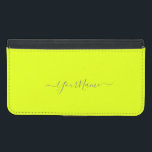 Capa Carteira Para Samsung Galaxy S5 chartreuse amarelo - adicionar nome<br><div class="desc">Maleta de Wallet do Samsung Galaxy S5 com fundo amarelo brilhante de cor sólida e aspecto com letra manuscrita, fonte de cinza Elegante e design de tendências por Alma Wad. Personalize-o com seu nome agora. Dica do designer: O nome vem em um script escrito à mão com pinceladas. Quando você...</div>