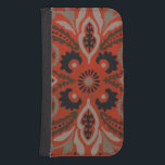 Capa Carteira Para Samsung Galaxy S4 Cinabar Suzani II<br><div class="desc">Decoração de Casa</div>