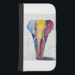 Capa Carteira Para Samsung Galaxy S4 Cores de elefantes de caso de carteira<br><div class="desc">Um design de elefante colorido</div>