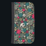 Capa Carteira Para Samsung Galaxy S4 Crânio nas flores<br><div class="desc">-</div>