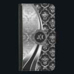 Capa Carteira Para Samsung Galaxy S5 Damasco Floral Elegante Preto e Prateado<br><div class="desc">Tonalidades pretas e prateadas brilham no damasco floral metálico. Monograma personalizado e opcional. Várias variações nesse design, com diferentes posições dos elementos. Não o brilho real ou o fino metálico, mas o efeito da imagem digital. Se precisar de ajuda para personalizar, mudar de cor ou qualquer outra coisa para qualquer...</div>
