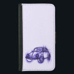 Capa Carteira Para Samsung Galaxy S5 Desenho de carro bonito em roxo<br><div class="desc">Um desenho de um carro com tons roxos. Parece que um designer renderizou um protótipo.</div>