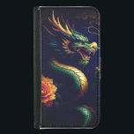 Capa Carteira Para Samsung Galaxy S5 Dragão da China<br><div class="desc">Um magnífico dragão chinês em uma postura enrolada, com chifres ouros brilhantes e escalas verdes vibrantes, é mostrado nesta trabalho de arte digital altamente realista. Cercado por flores vivas e um céu noturno cósmico, esta imagem mistura fantasia, cultura e beleza para criar uma visão espantosa. Perfeito para posters, propaganda ou...</div>