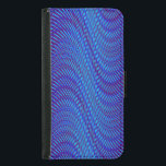 Capa Carteira Para Samsung Galaxy S5 Efeito de Moiré legal e moderno Abstrato Azul Roxo<br><div class="desc">Prepare-se para ser hipnotizado pela nossa abstrato geométrica,  design striped moderna. Experimente o incrível efeito moiré que fará você ver o movimento e a mesmerização das cores. Este padrão psicodélico,  com tons vibrantes de roxo e azul,  é um verdadeiro prazer visual. Prepare-se para ser cativado!</div>