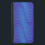 Capa Carteira Para Samsung Galaxy S5 Efeito de Moiré legal e moderno Abstrato Azul Roxo<br><div class="desc">Prepare-se para ser hipnotizado pela nossa abstrato geométrica,  design striped moderna. Experimente o incrível efeito moiré que fará você ver o movimento e a mesmerização das cores. Este padrão psicodélico,  com tons vibrantes de roxo e azul,  é um verdadeiro prazer visual. Prepare-se para ser cativado!</div>