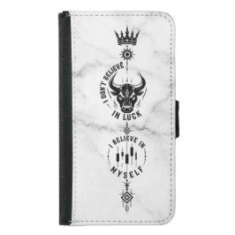 Capa Carteira Para Samsung Galaxy S5 Eu Acredito em Mim Símbolo Clássico do Trader em M
