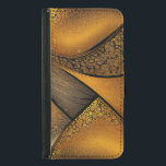 Capa Carteira Para Samsung Galaxy S5 Eva 1<br><div class="desc">Abstrato Elegância - Impressão de Arte Dourada,  Prateada,  Preta e Branca.</div>