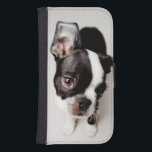 Capa Carteira Para Samsung Galaxy S4 Filhote de cachorro de Edison Boston Terrier<br><div class="desc">Curioso</div>