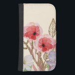 Capa Carteira Para Samsung Galaxy S4 Flores bonito de Aquarela Rosa com Efeito Glitter<br><div class="desc">Flores bonito de Aquarela Rosa com Efeito Glitter Folhas Este design apresenta flores cor-de-água rosa,  azuis e brancas com folhas de efeito brilhante (design não brilho real impresso). Um encantador olhar floral vintage com apelo feminino.</div>