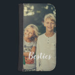 Capa Carteira Para Samsung Galaxy S4 Foto personalizada e texto Besties chic adorável<br><div class="desc">Foto personalizada e texto além de capa de telefone.</div>
