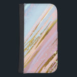 Capa Carteira Para Samsung Galaxy S4 Fundo Rosa Texturizado<br><div class="desc">Fundo de textura rosa e azul,  pintado com grandes pinceladas,  decorado com folha de ouro. Textura Grunge.</div>