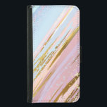 Capa Carteira Para Samsung Galaxy S5 Fundo Rosa Texturizado<br><div class="desc">Fundo de textura rosa e azul,  pintado com grandes pinceladas,  decorado com folha de ouro. Textura Grunge.</div>