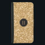 Capa Carteira Para Samsung Galaxy S5 Impressão de Largura e Textura Dourada Moderna<br><div class="desc">O elegante brilho de ouro moderno e o impressão de textura brilha. O círculo preto e o monograma personalizado são opcionais.</div>