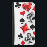 Capa Carteira Para Samsung Galaxy S5 Jogador Jogador Jogador Jogador Jogador Jogador Jo<br><div class="desc">Cinzas,  fundo texturizado com símbolos de cartas de jogar poligonais. Símbolos de jogar cartas,  coração,  diamante,  espada e clube.</div>